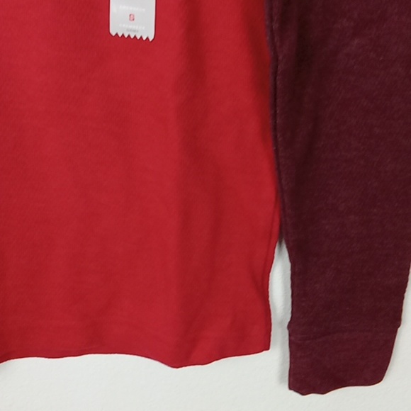 St Johns Bay Pullover Men's Small Tonal Red Thermal Long Sleeve Soft Top - Picture 4 of 8